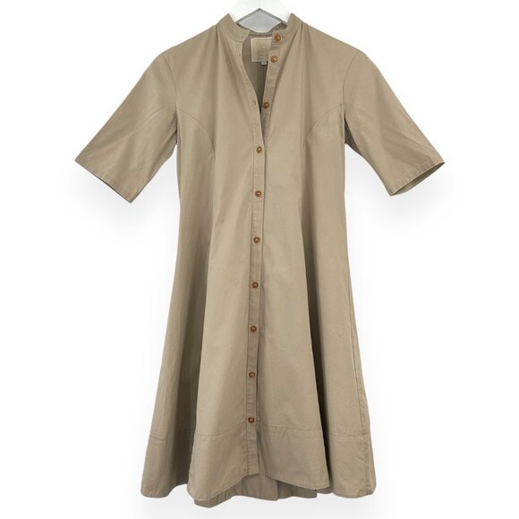 Bell By Alicia Bell Brown Gray Belted Mini Shirt Dress sz 0 - Picture 2 of 7